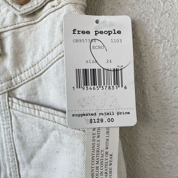 NWT Free People Ecru Pants Size 24 - Picture 4 of 7